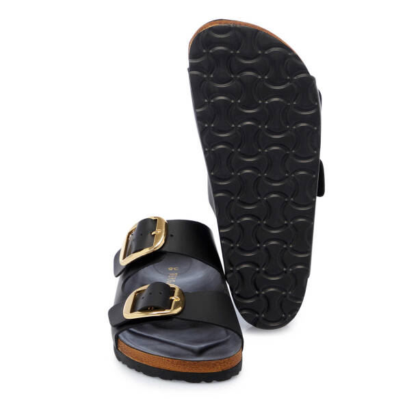 Siyah Hakiki Deri Kadın Terlik - K25Y1TR67999-A23 - 4