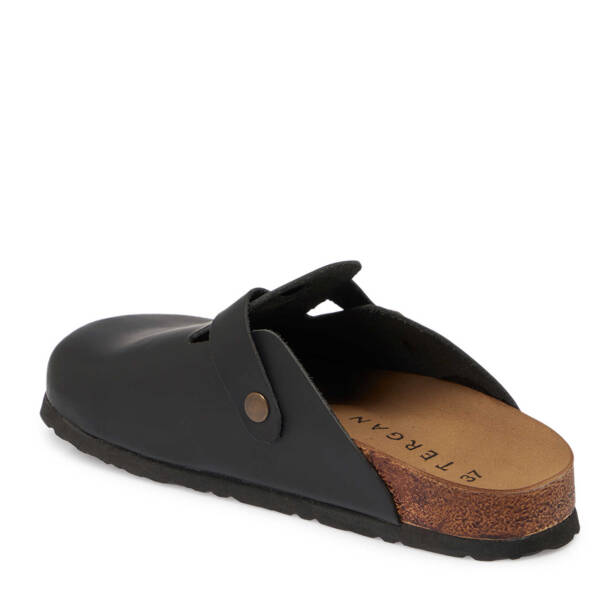 Siyah Hakiki Deri Kadın Terlik - K25Y1TR68000-A23 - 3