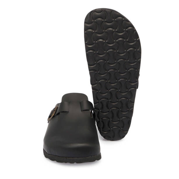 Siyah Hakiki Deri Kadın Terlik - K25Y1TR68000-A23 - 4