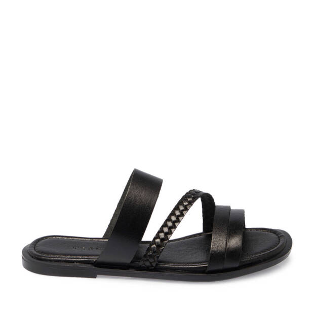 Siyah Hakiki Deri Kadın Terlik - K25Y1TR68070-A23 - 3