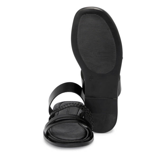 Siyah Hakiki Deri Kadın Terlik - K25Y1TR68070-A23 - 4