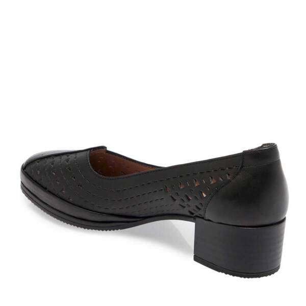 Siyah Deri Kadın Topuklu Ayakkabı - K24I1AY67106-A23 - 2