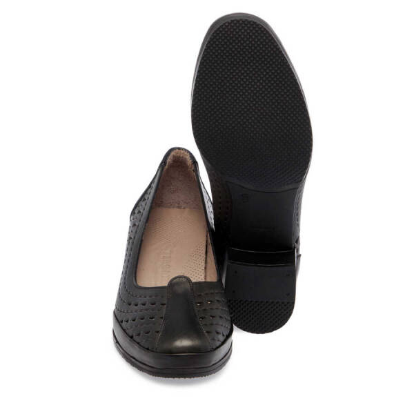 Siyah Deri Kadın Topuklu Ayakkabı - K24I1AY67106-A23 - 4