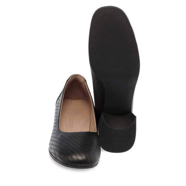 Siyah Deri Kadın Topuklu Ayakkabı - K24I1AY67107-A23 - 4