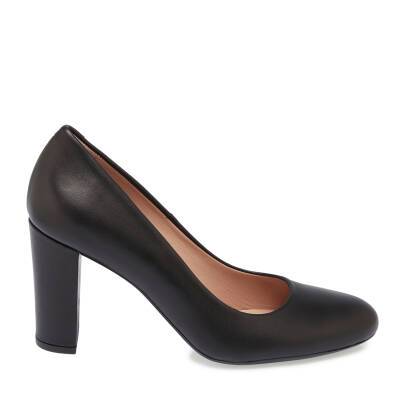  Siyah Deri Kadın Topuklu Ayakkabı - K24I1AY67167-A55 - 3