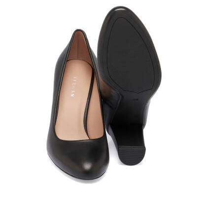  Siyah Deri Kadın Topuklu Ayakkabı - K24I1AY67167-A55 - 4