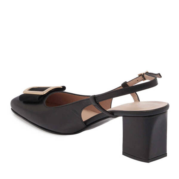 Siyah Deri Kadın Topuklu Ayakkabı - K24I1AY67168-A55 - 2