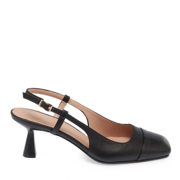 Siyah Deri Kadın Topuklu Ayakkabı - K24I1AY67170-A55 - 3