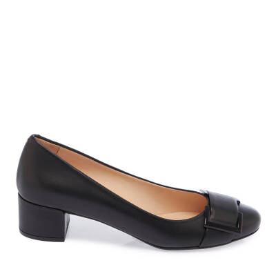  Siyah Deri Kadın Topuklu Ayakkabı - K24I1AY67186-A55 - 3