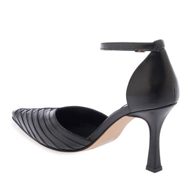 Siyah Hakiki Deri Kadın Topuklu Ayakkabı - K24I1AY67253-A23 - 3