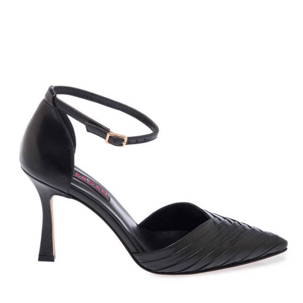 Siyah Hakiki Deri Kadın Topuklu Ayakkabı - K24I1AY67253-A23 - 1