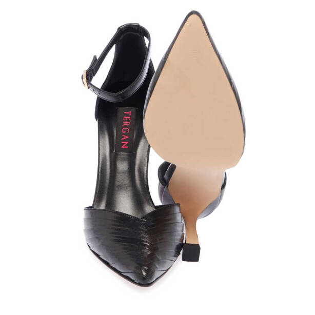 Siyah Hakiki Deri Kadın Topuklu Ayakkabı - K24I1AY67253-A23 - 4