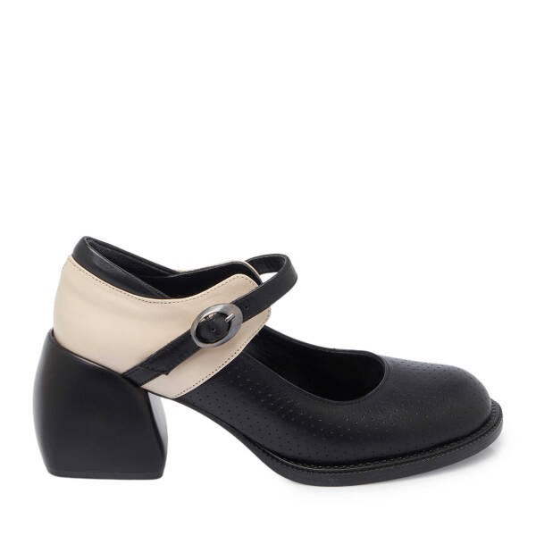 Siyah Deri Kadın Topuklu Ayakkabı - K24I1AY67291-A23 - 3