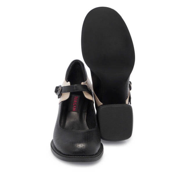 Siyah Deri Kadın Topuklu Ayakkabı - K24I1AY67291-A23 - 4