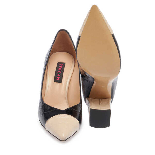 Siyah Hakiki Deri Kadın Topuklu Ayakkabı - K24I1AY67375-T6Q - 4