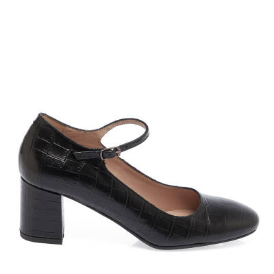  Siyah Deri Kadın Topuklu Ayakkabı - K24I1AY67461-H44 - 3