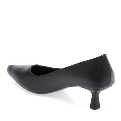  Siyah Deri Kadın Topuklu Ayakkabı - K24I1AY67463-A23 - 2