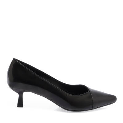  Siyah Deri Kadın Topuklu Ayakkabı - K24I1AY67463-A23 - 3