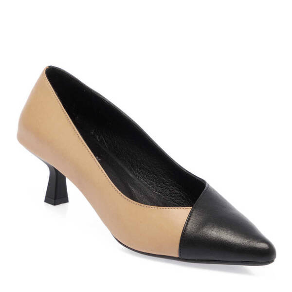 Siyah Deri Kadın Topuklu Ayakkabı - K24I1AY67463-H3W - 1