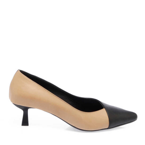 Siyah Deri Kadın Topuklu Ayakkabı - K24I1AY67463-H3W - Tergan