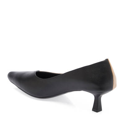  Siyah Deri Kadın Topuklu Ayakkabı - K24I1AY67463-H3W - 2
