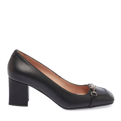  Siyah Deri Kadın Topuklu Ayakkabı - K24I1AY67468-A23 - 3