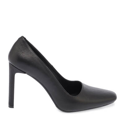  Siyah Deri Kadın Topuklu Ayakkabı - K24I1AY67469-A23 - 3