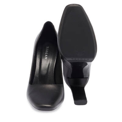  Siyah Deri Kadın Topuklu Ayakkabı - K24I1AY67469-A23 - 4
