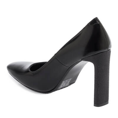  Siyah Deri Kadın Topuklu Ayakkabı - K24I1AY67469-Q4V - 2
