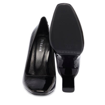  Siyah Deri Kadın Topuklu Ayakkabı - K24I1AY67469-Q4V - 4