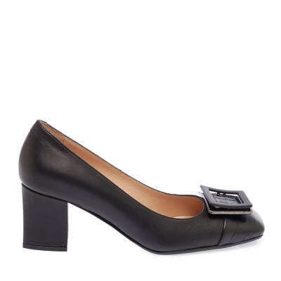  Siyah Deri Kadın Topuklu Ayakkabı - K24I1AY67473-A23 - 3