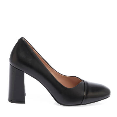  Siyah Deri Kadın Topuklu Ayakkabı - K24I1AY67478-U63 - 3