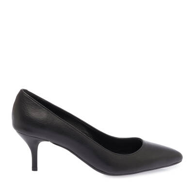  Siyah Deri Kadın Topuklu Ayakkabı - K24I1AY67479-A23 - 3
