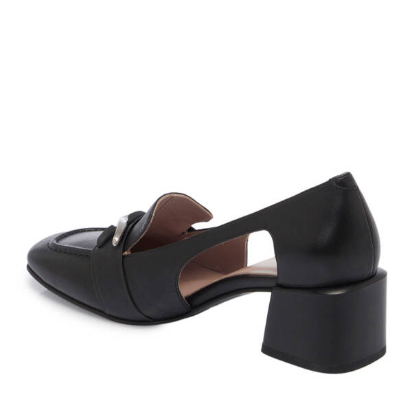 Siyah Deri Kadın Topuklu Ayakkabı - K24I1AY67488-A23 - 2