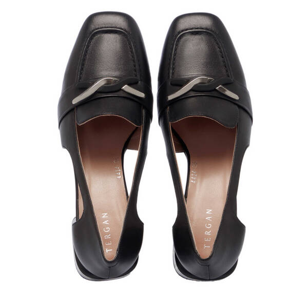 Siyah Deri Kadın Topuklu Ayakkabı - K24I1AY67488-A23 - 5