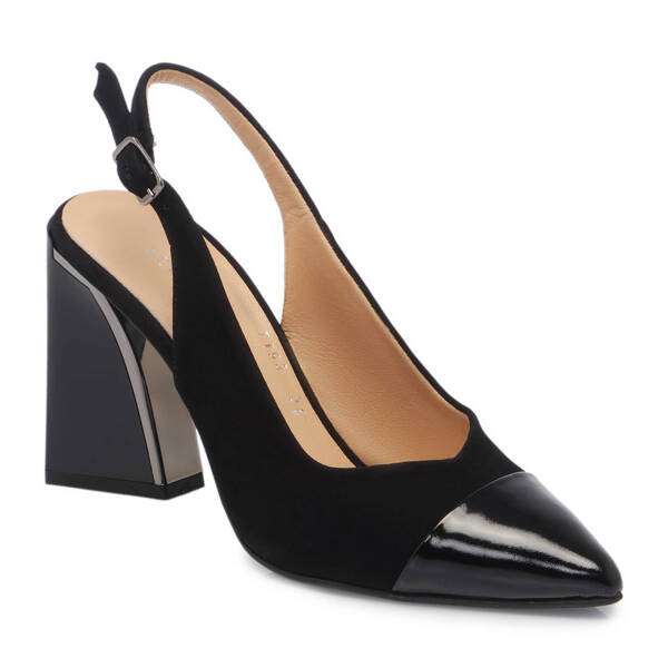 Siyah Deri Kadın Topuklu Ayakkabı - K24I1AY67489-Y19 - 1