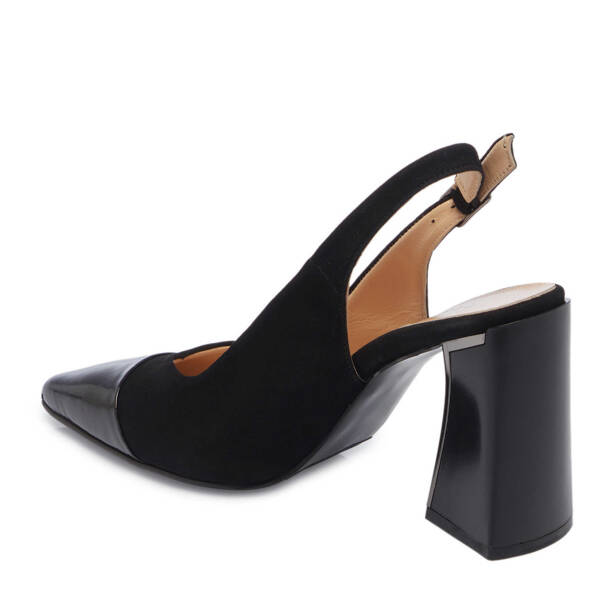 Siyah Deri Kadın Topuklu Ayakkabı - K24I1AY67489-Y19 - 2