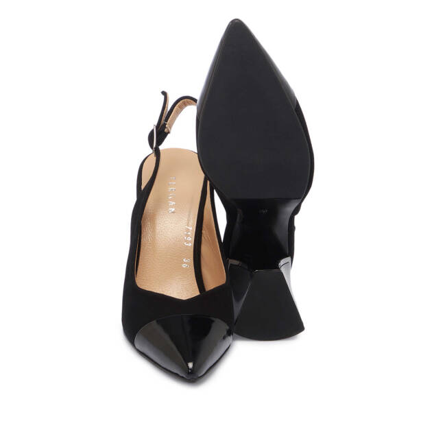 Siyah Deri Kadın Topuklu Ayakkabı - K24I1AY67489-Y19 - 4