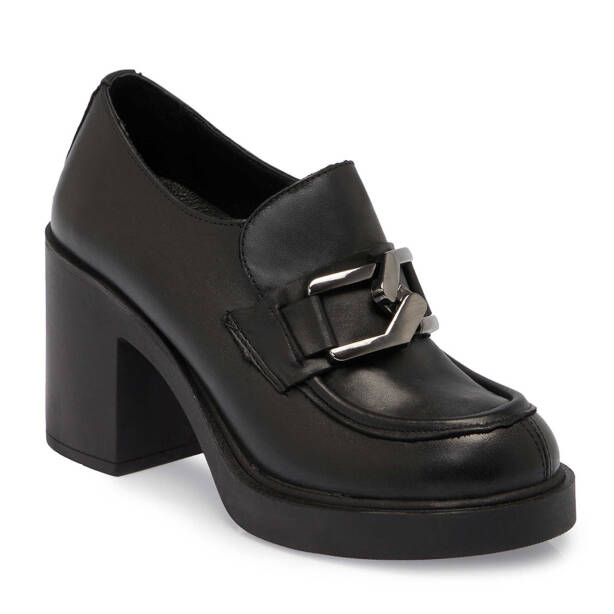 Siyah Deri Kadın Topuklu Ayakkabı - K24S1AY67507-A23 