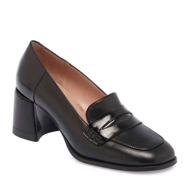 Siyah Deri Kadın Topuklu Ayakkabı - K24S1AY67706-A23 - 1