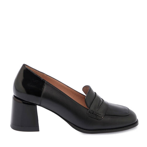 Siyah Deri Kadın Topuklu Ayakkabı - K24S1AY67706-A23 - Tergan