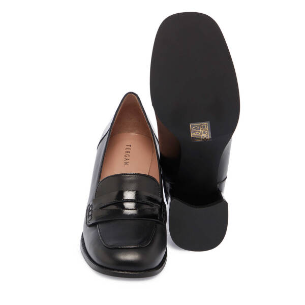 Siyah Deri Kadın Topuklu Ayakkabı - K24S1AY67706-A23 - 4