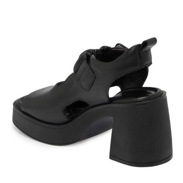 Siyah Deri Kadın Topuklu Ayakkabı - K24Y1AY67164-A23 - 2