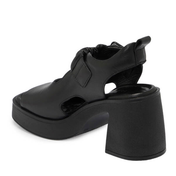 Siyah Deri Kadın Topuklu Ayakkabı - K24Y1AY67164-A23 - 2