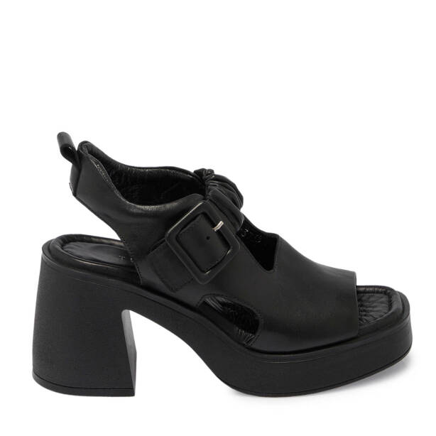 Siyah Deri Kadın Topuklu Ayakkabı - K24Y1AY67164-A23 - 3