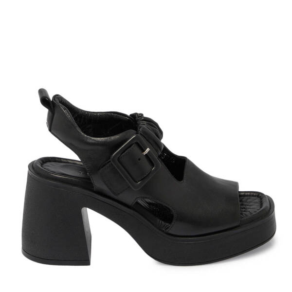 Siyah Deri Kadın Topuklu Ayakkabı - K24Y1AY67164-A23 - 3