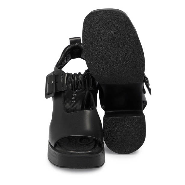 Siyah Deri Kadın Topuklu Ayakkabı - K24Y1AY67164-A23 - 4