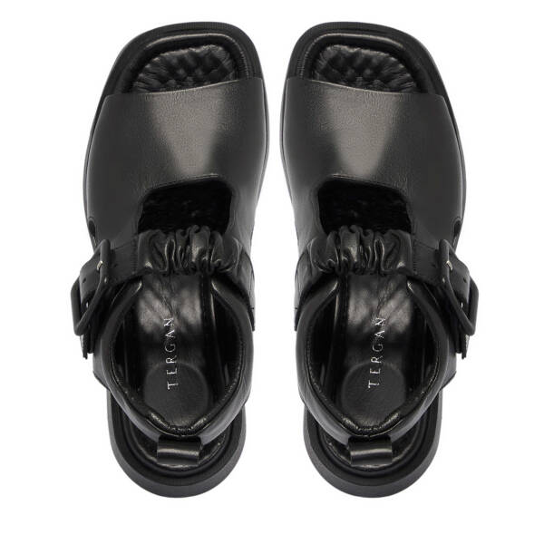 Siyah Deri Kadın Topuklu Ayakkabı - K24Y1AY67164-A23 - 5