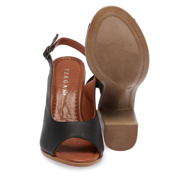 Siyah Hakiki Deri Kadın Topuklu Ayakkabı - K24Y1AY67241-A23 - 4