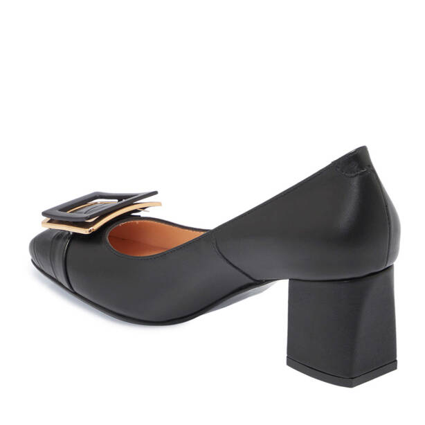 Siyah Hakiki Deri Kadın Topuklu Ayakkabı - K25I1AY67797-A23 - 3